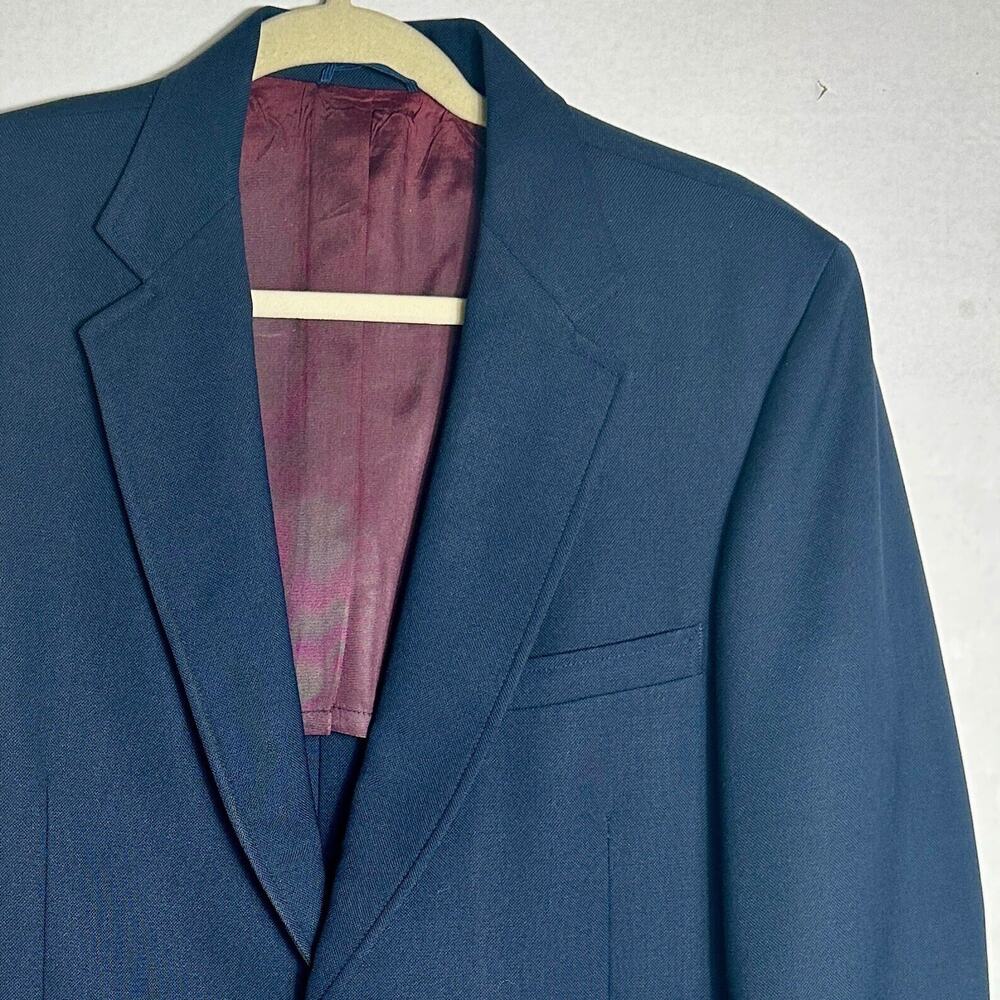 VTG Top Drawer Memphis Blue Blazer 42R Mens Gold Button Sport Coat USA Made READ